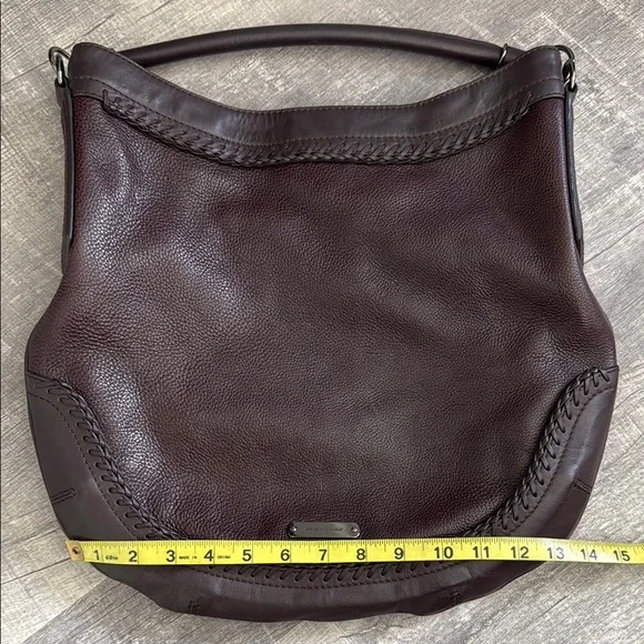 Burberry Brown Leather Hobo Bag with Braided Trim - Picture 9 of 10